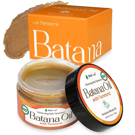 Batana Oil with Turmeric Extract – 100% Natural & Unrefined | Dr. Sebi Approved | Sourced from Honduras (4.23 Oz. / 119 G)