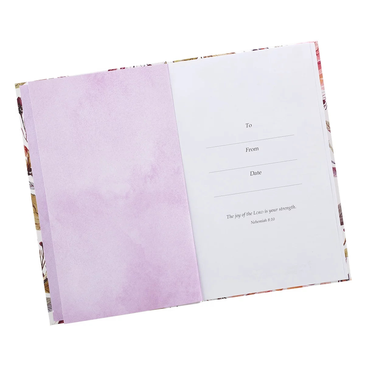 Scripture Journal Strength and Dignity Proverbs 31:25 Bible Verse Floral Inspirational Notebook,128 Ruled Pages Flexcover 5.5” X 8.5”