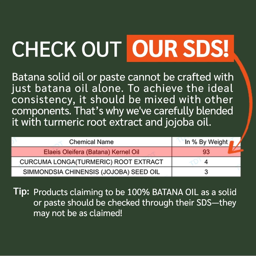 Batana Oil with Turmeric Extract – 100% Natural & Unrefined | Dr. Sebi Approved | Sourced from Honduras (4.23 Oz. / 119 G)