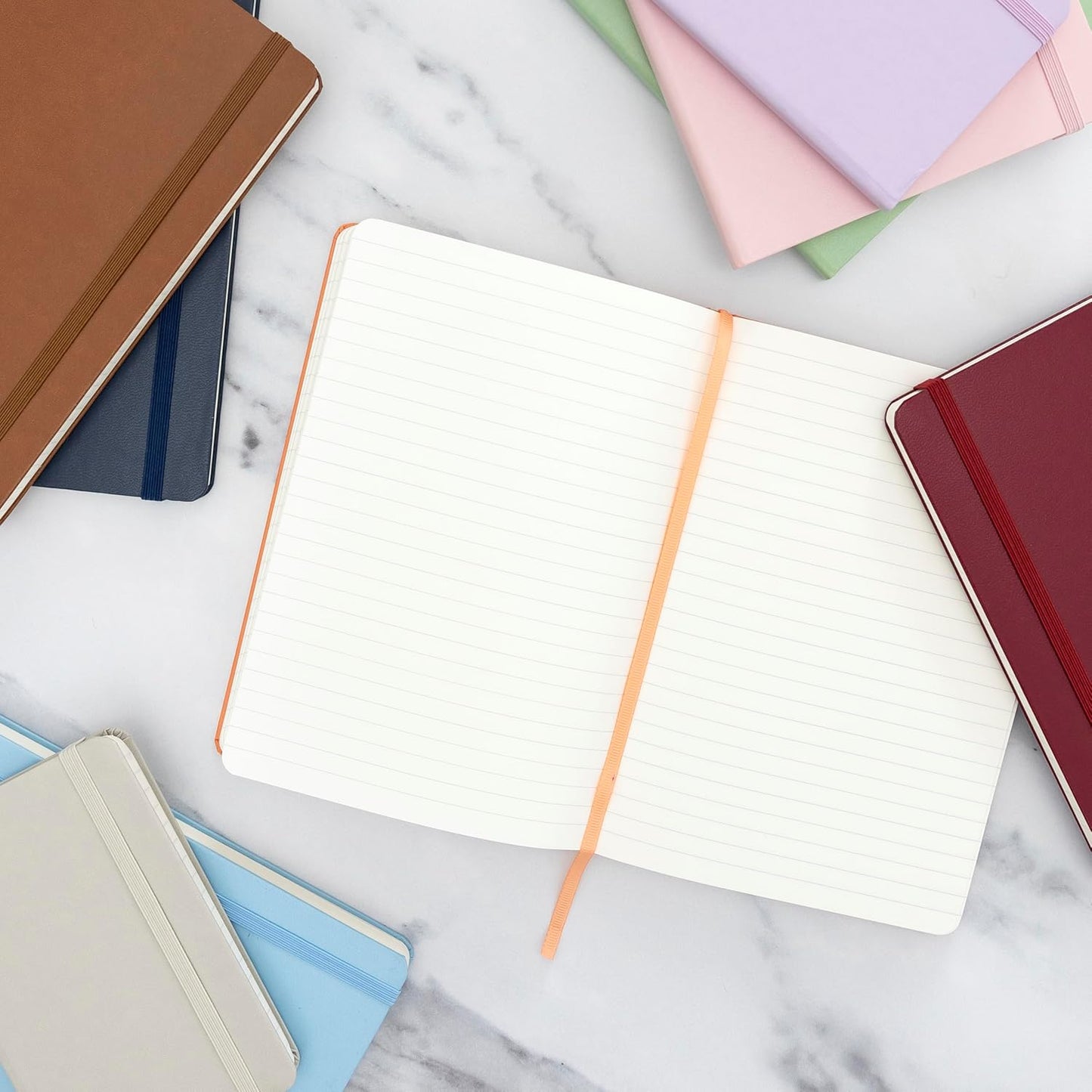 Lined Journal Notebook, 3 Pack, (Burgundy), 160 Pages, Medium 5.6 in X 8 in - 100 GSM Thick Paper – Hardcover Journaling Notebook for Work, School & Note Taking