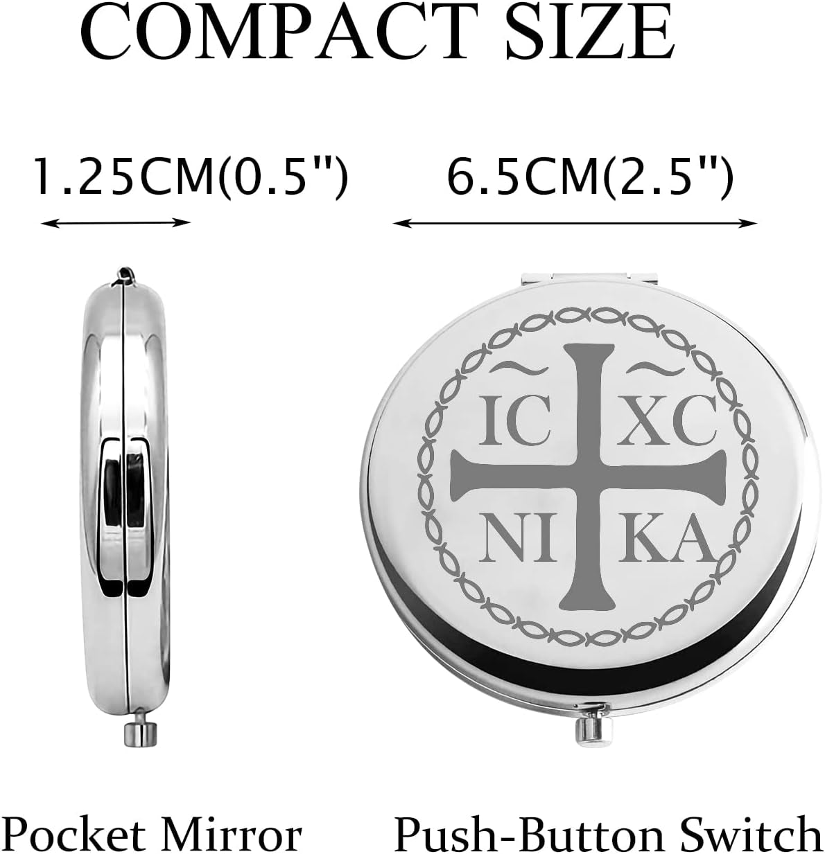 Christian Eastern Orthodox Gift Christian Gifts for Women Compact Mirror Folding Makeup Mirror Easter Birthday Gifts (Orthodox-M)