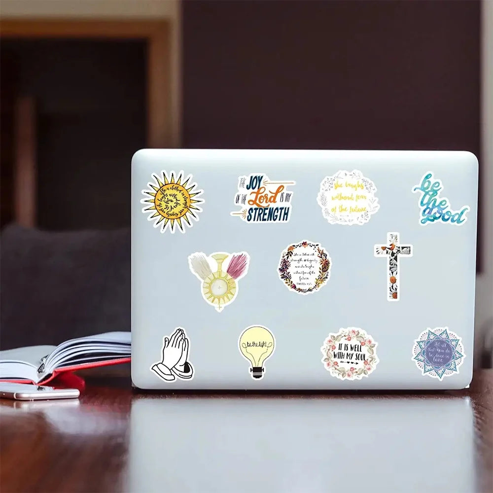 100Pcs Jesus Christian Stickers for Water Bottle Laptop, Religious Bible Verse Stickers Pack for Adult Teens Kids, Church Scripture Faith Stickers Decals, Christian Gifts Stuff Things Merchandise
