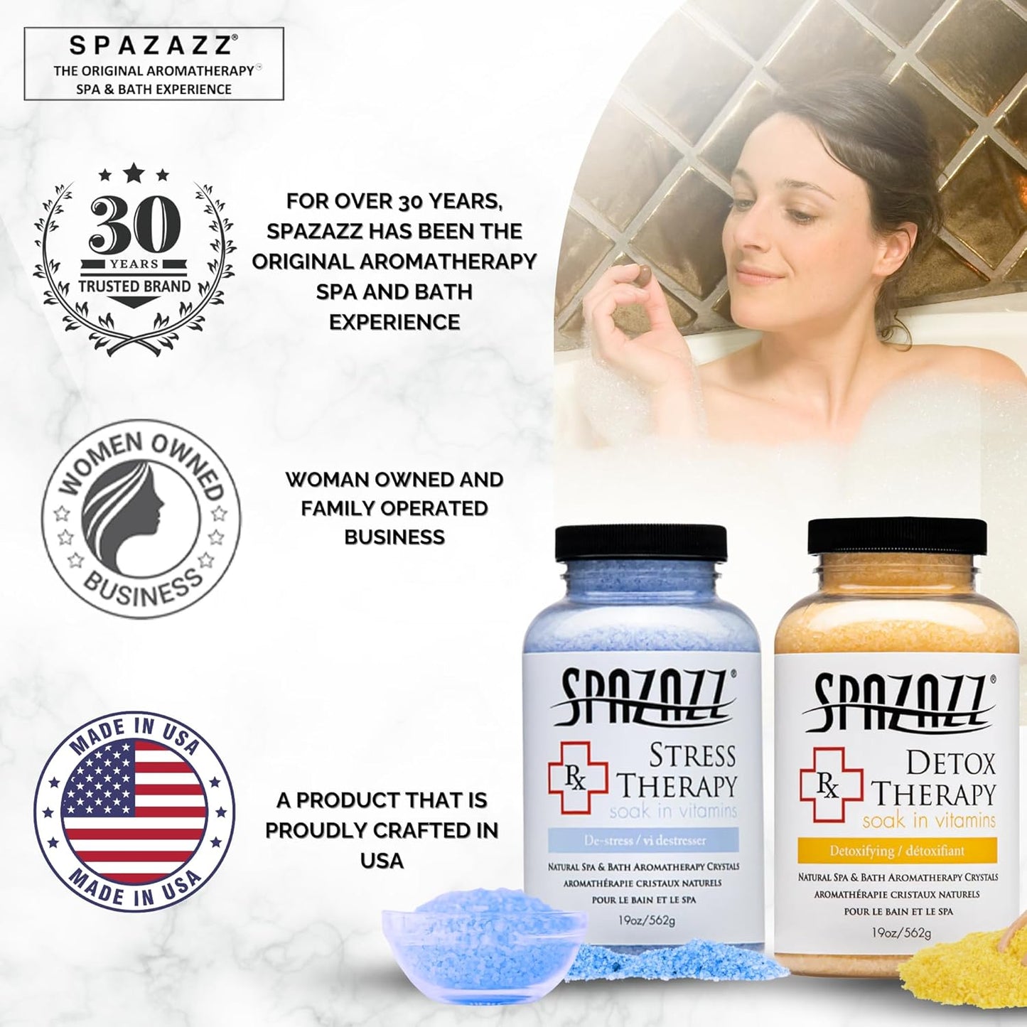 Aromatherapy Spa and Bath Crystals 2Pk - Detox/Stress Therapy