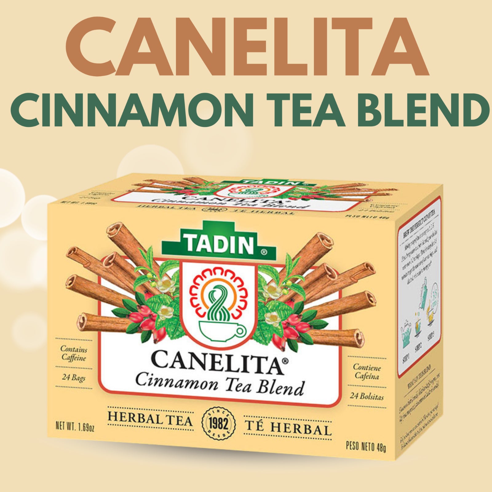 Tadin Canelita Cinnamon Herbal Tea, 24 Bags 1.69 Fl Oz – Warm & Spiced