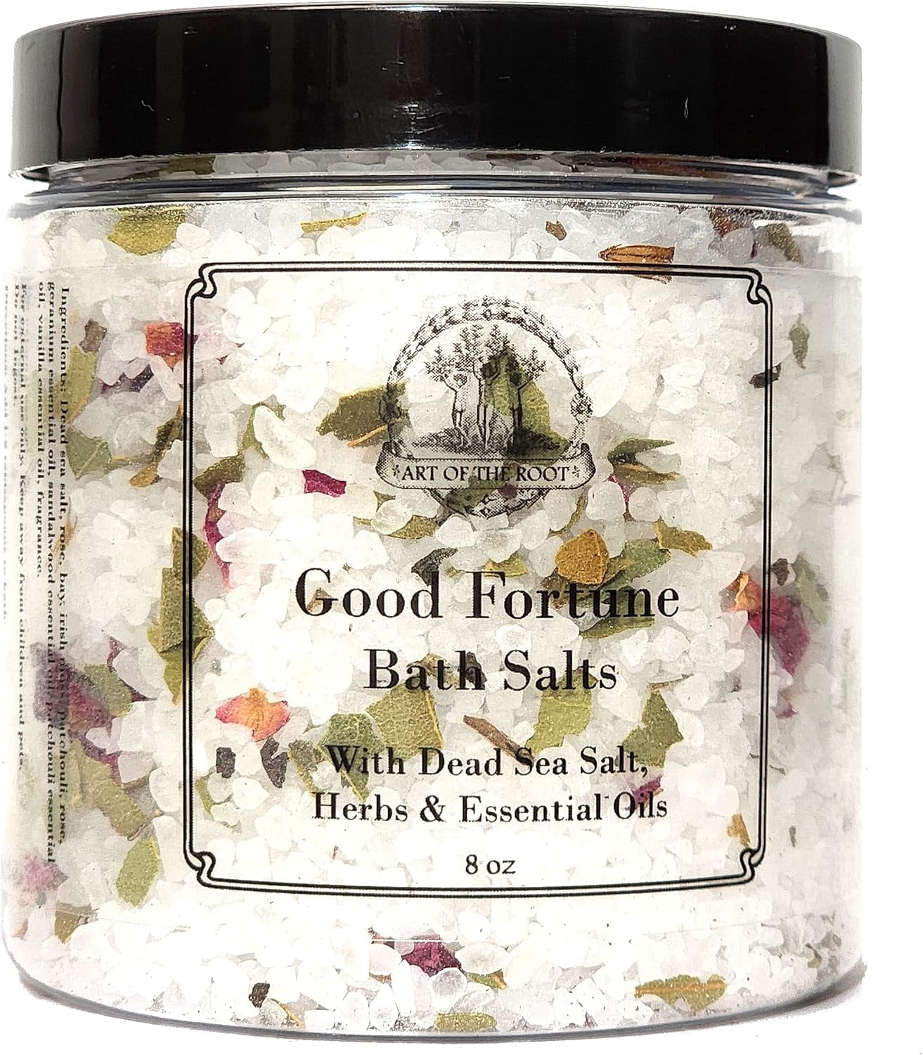 Good Fortune Herbal Bath Salts 8 Oz |  | Therapeutic Relaxing Soaking, Handmade with Herbs & Essential Oils | Spirituality, Wiccan, Pagan, & Magick | Blessing, Luck & Prosperity Rituals