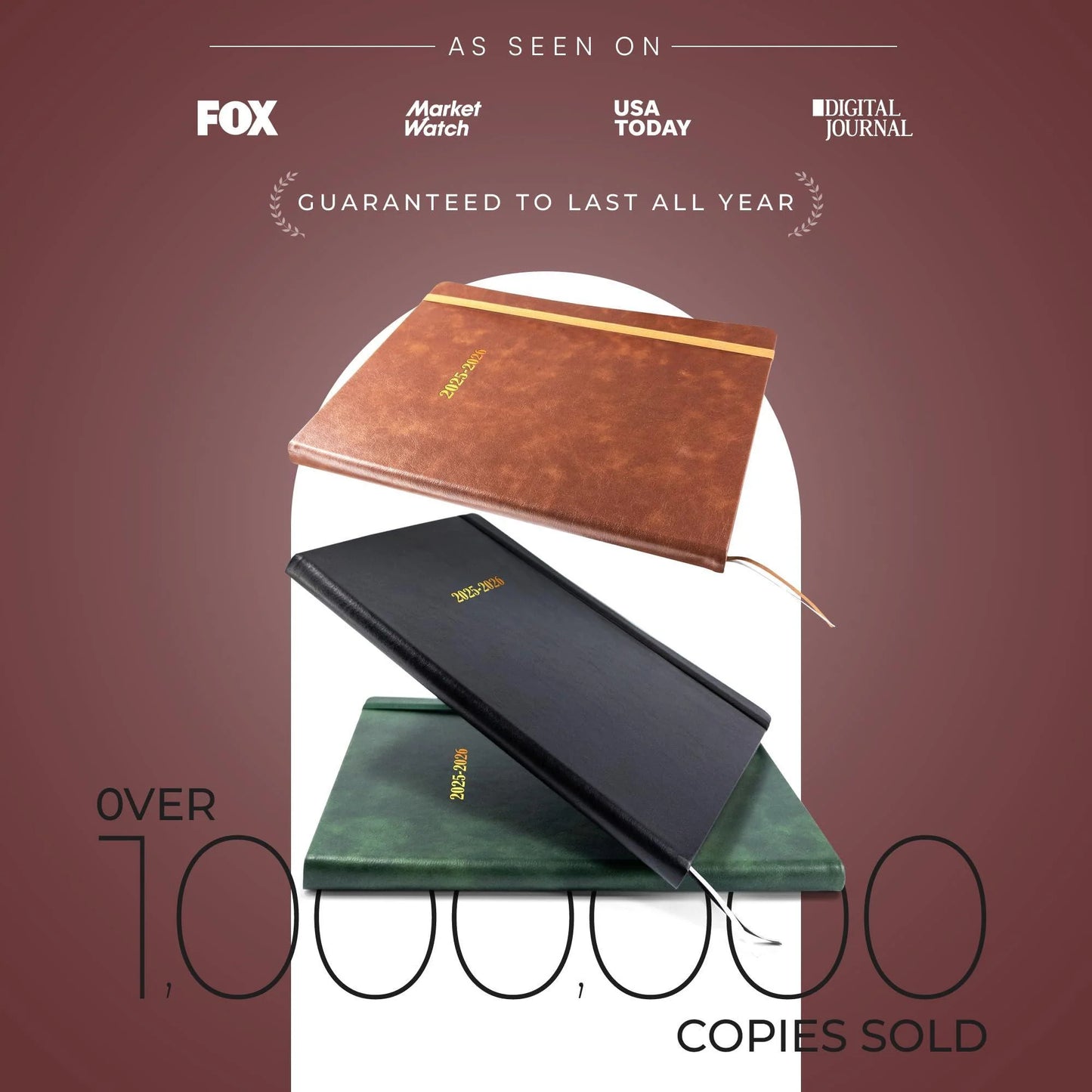 2025 2026 HARDCOVER Leather Planner Weekly & Monthly 8.5X11 Inches Academic Planner Business Personal or Student Pen Holder Thick Paper July 2025 June 2026 (Dark Red)