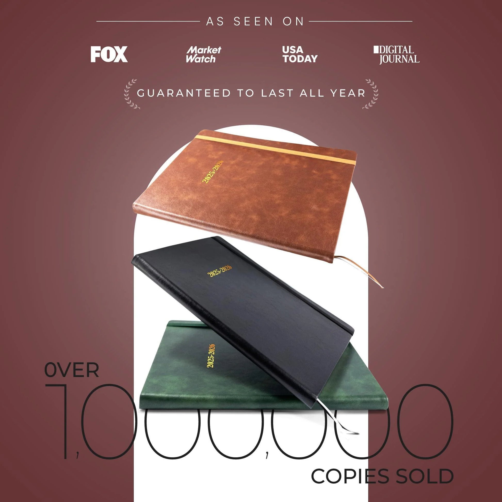 2025 2026 HARDCOVER Leather Planner Weekly & Monthly 8.5X11 Inches Academic Planner Business Personal or Student Pen Holder Thick Paper July 2025 June 2026 (Dark Red)