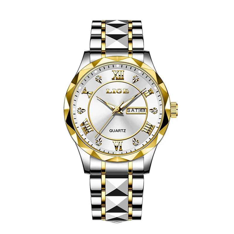New Gold Watch Women Watches Ladies Creative Steel Women'S Bracelet Watches Female Waterproof Clock Relogio Feminino+Box