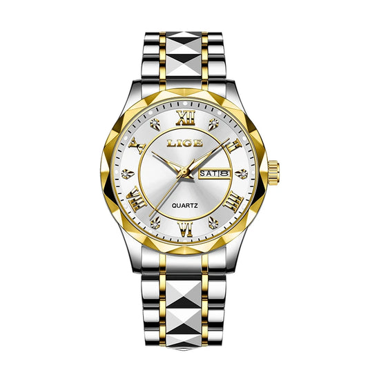 New Gold Watch Women Watches Ladies Creative Steel Women'S Bracelet Watches Female Waterproof Clock Relogio Feminino+Box