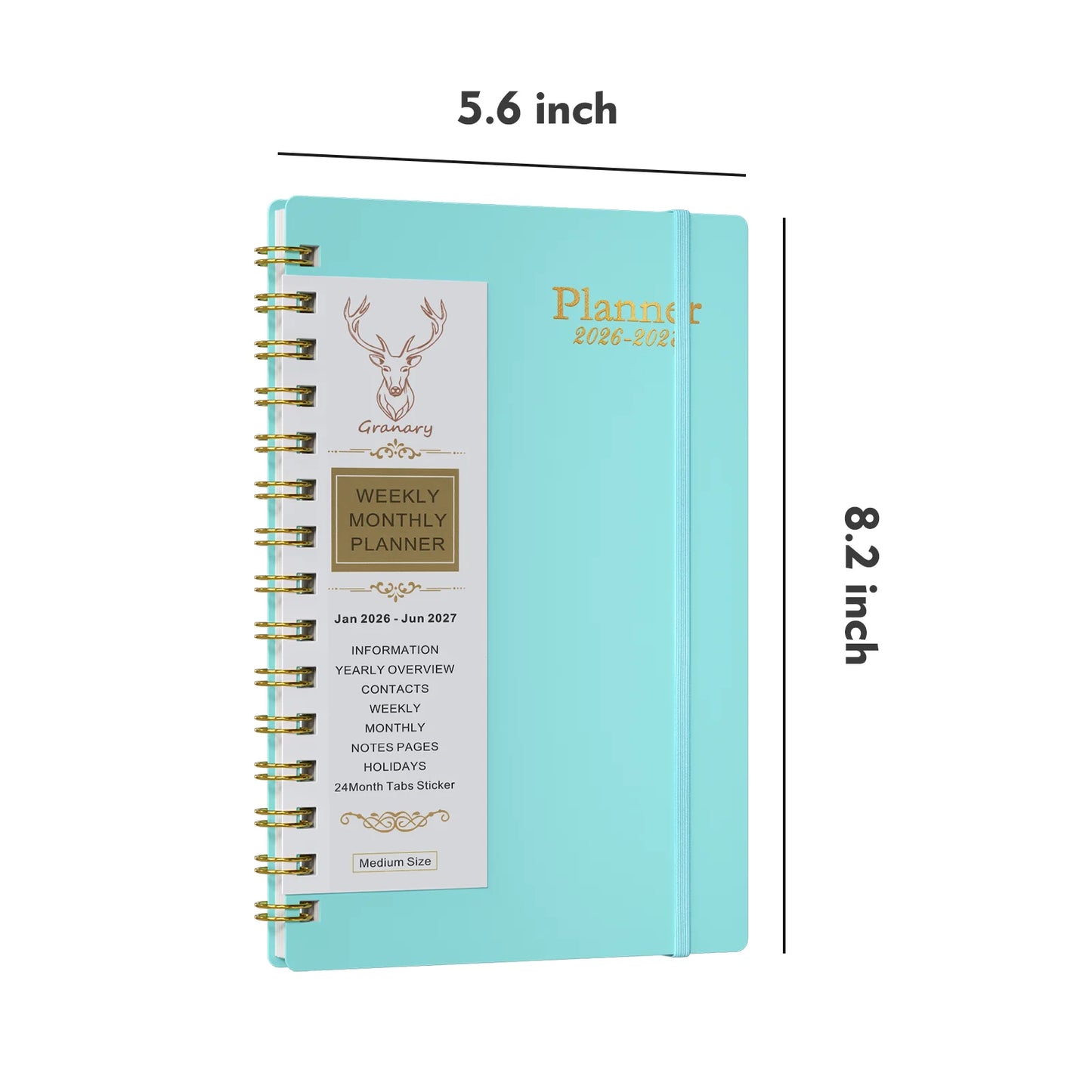 2026-2027 Planner - Academic Weekly & Monthly Planner 2026-2027 with Monthly Tabs, 5.6" X 8.2", Jan. 2026 - Jun. 2027, Flexible Cover, Wirebound Month Label