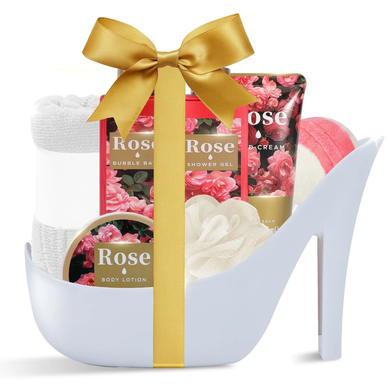Gift Sets for Women, 8 Pcs Luxury Rose Birthday Holiday Gift Baskets for Her