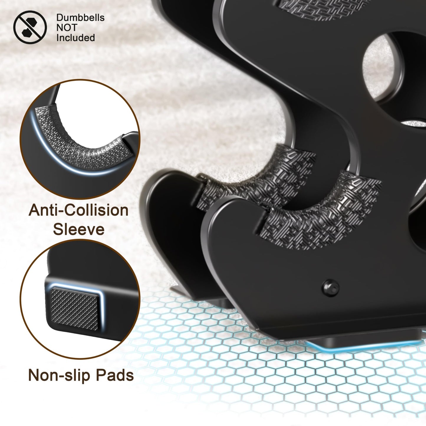 Dumbbell Rack 4-Tier Weight Stand Home Gym Dumbbell Storage Weight Tree Holde...