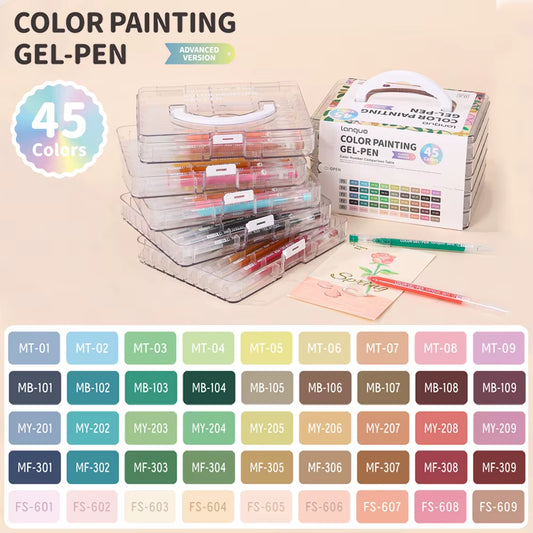 Professional 0.6Mm Fine Tip Gel Pens, 45/72/99 Vibrant Colors with Gift Case for Adult Coloring Books - Quick-Dry No Bleed Ink