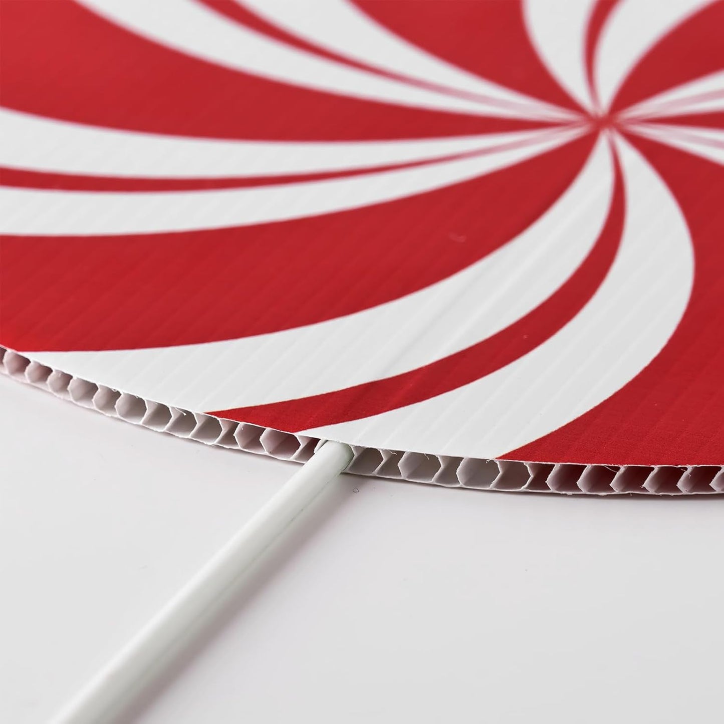 Large Red White Peppermint Lollipop Tree Picks - 12 Pcs Holiday Decor