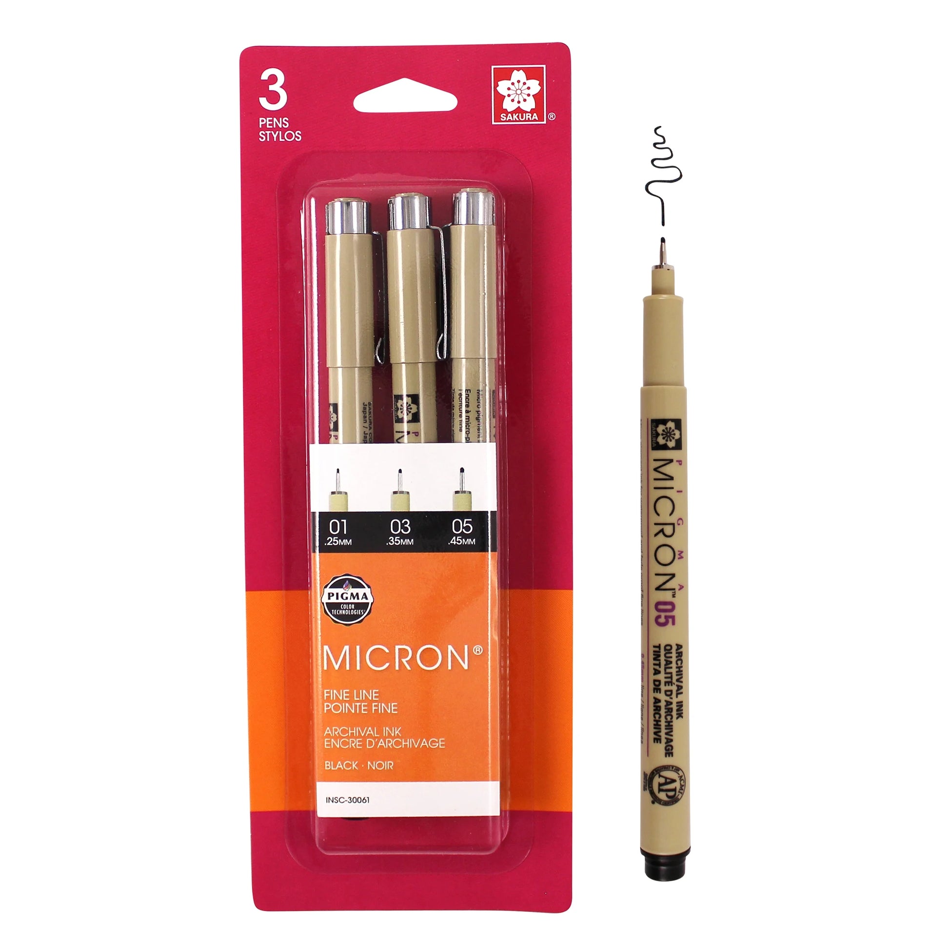 Pigma Micron Pens – 3 Count, Archival Ink, Fine Point (.25, .35, .45Mm)