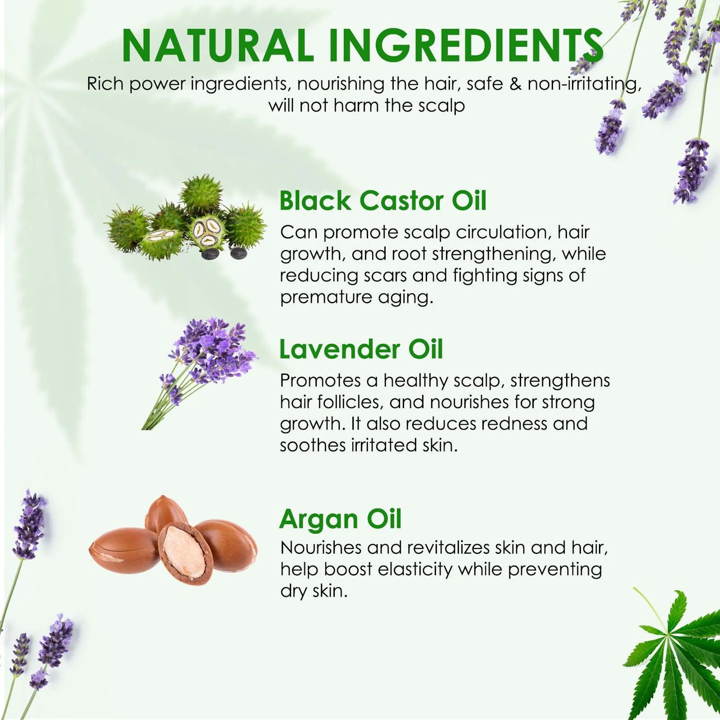 3-IN-1 Black Castor Oil with Lavender & Argan Oil, 100% Pure & Natural, Hair Care & Skin Care, Organic Cold-Pressed, Cruelty-Free & Vegan, 2.02 Fl Oz