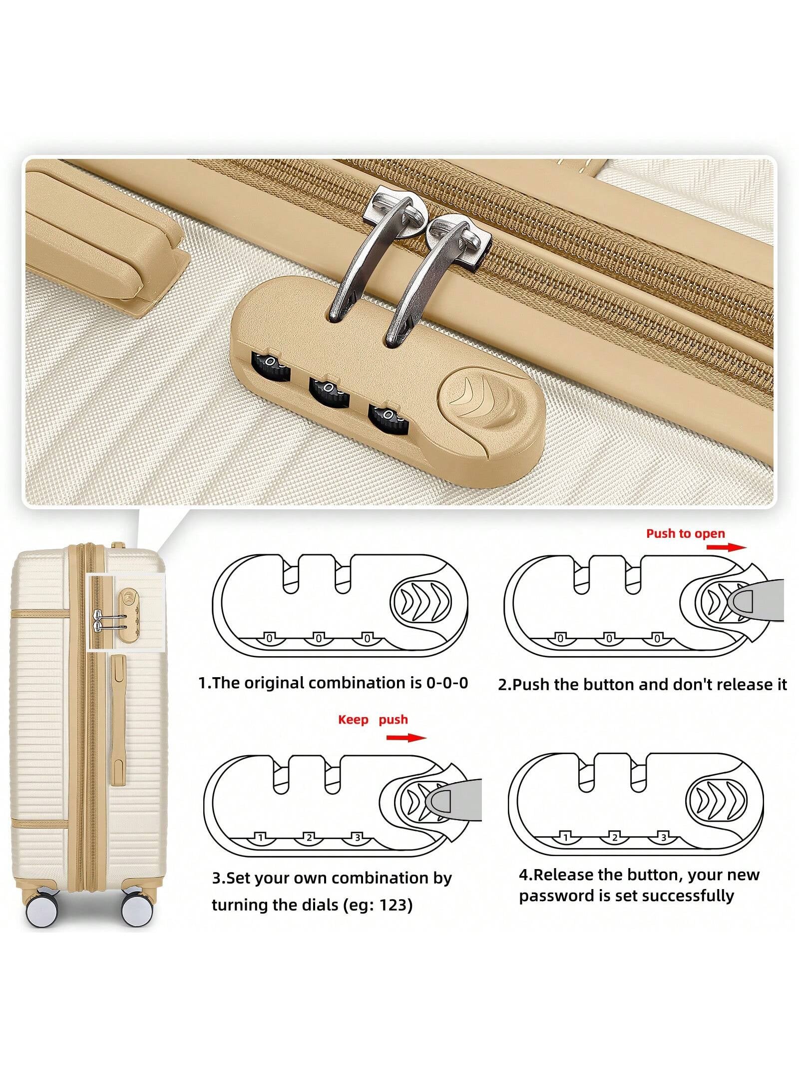 Luggage Sets 6 Piece, Expandable(Only 28 & 24") Luggage Set for Women, Suitcases with 360° Spinner Wheels, Hardside Travel Luggage with Duffel Bag