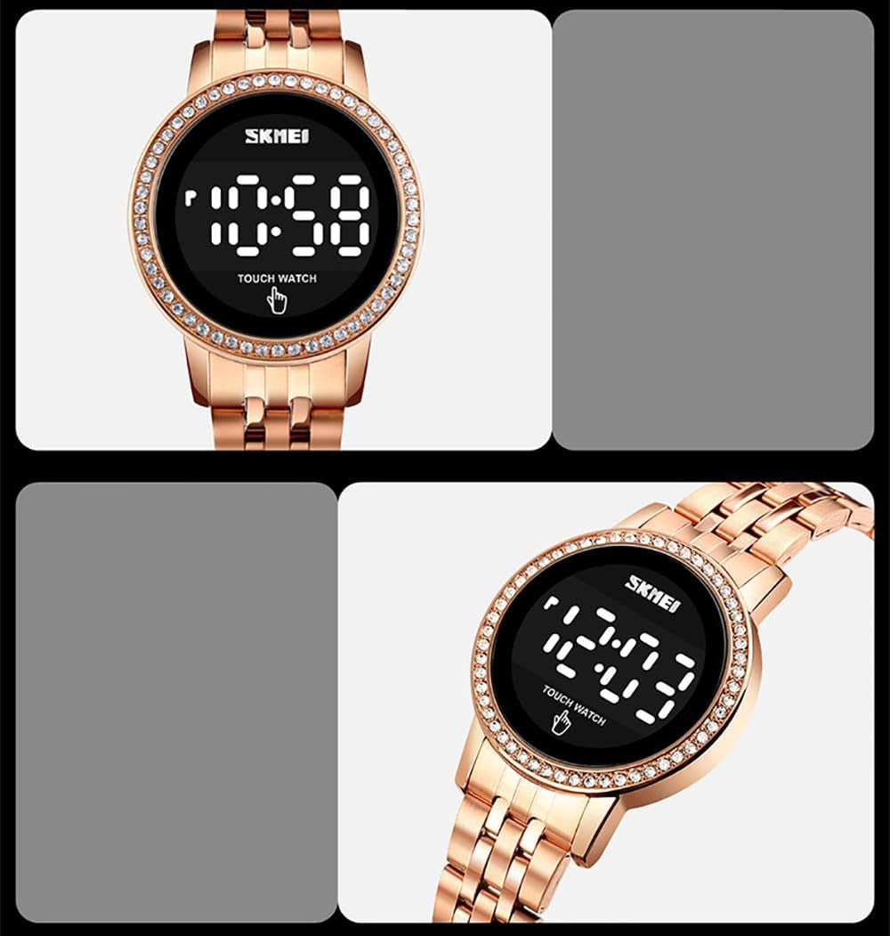 Top Brand Electronic Luxury Womens Watch LED Touch Screen Ladies Digital Watches Business Watch for Women Quart Waterproof Elegant Female Wristwatch