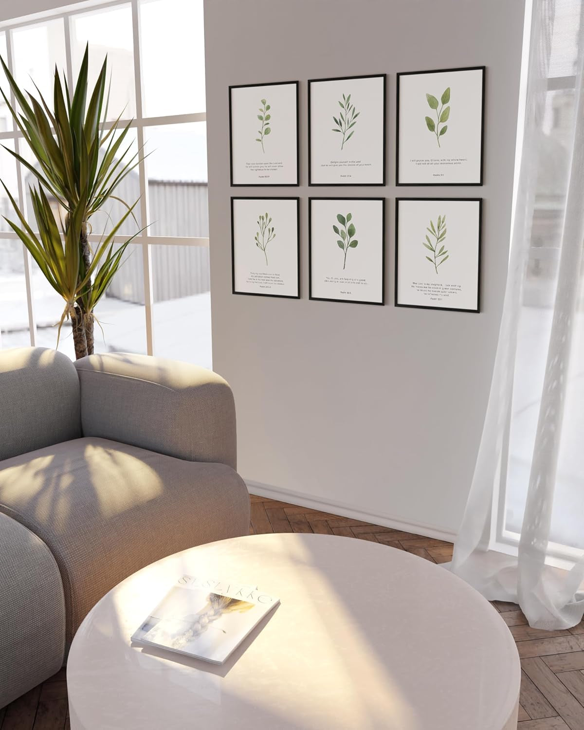 Bible Verses Wall Decor – Set of 6 Christian Scripture Art Prints, Bible Verse Wall Decor, Inspirational Christian Wall Art, Religious Posters (Black Frame, 8X10)