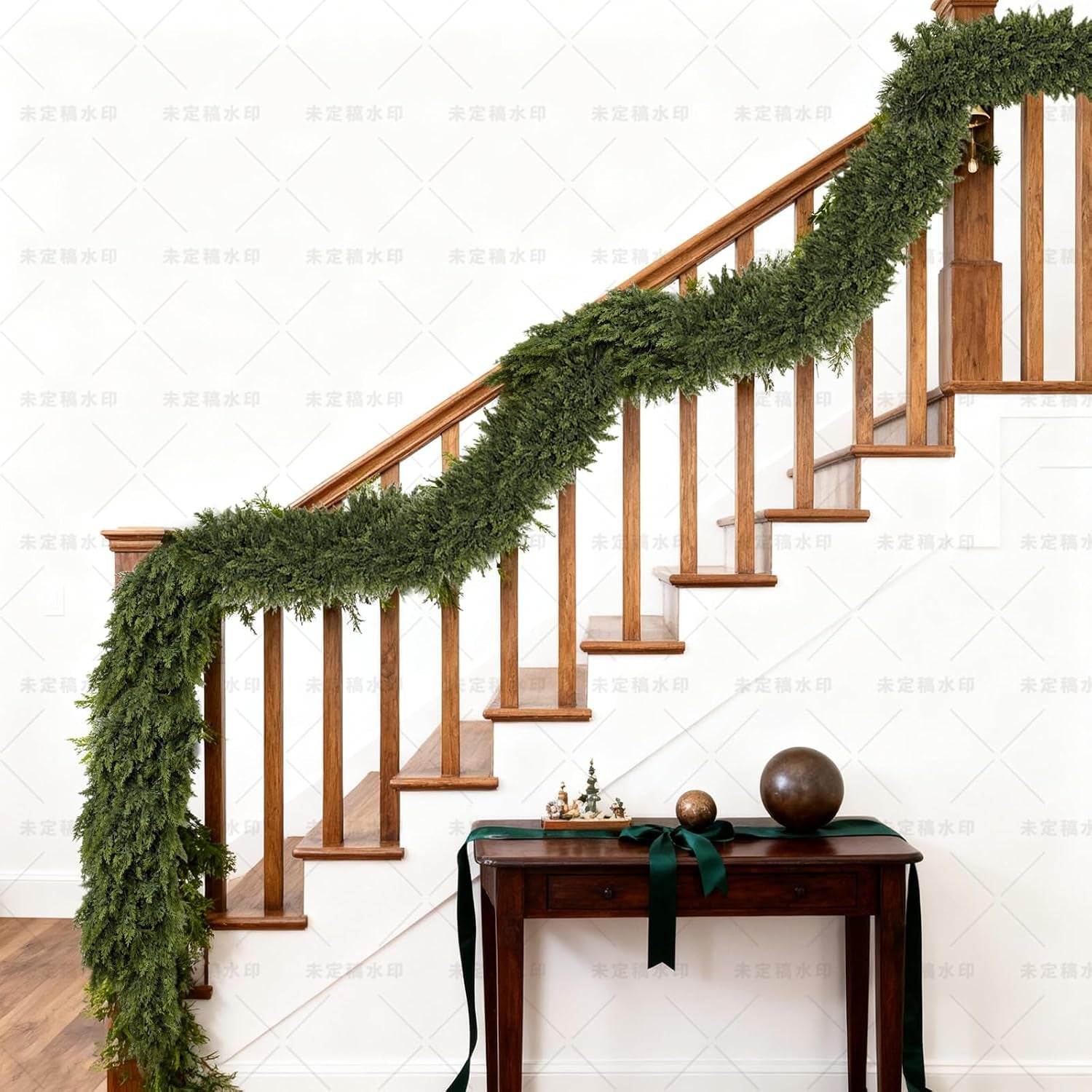 Artificial Cedar Garland - 9FT Realistic Green Faux Pine for Holiday Decor