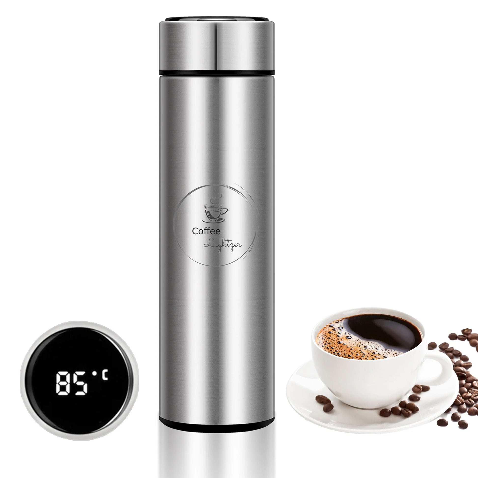 Smart Water Bottle 16.9 Oz with LCD Touch Screen Temperature Display Double Wall Vacuum Stainless Steel
