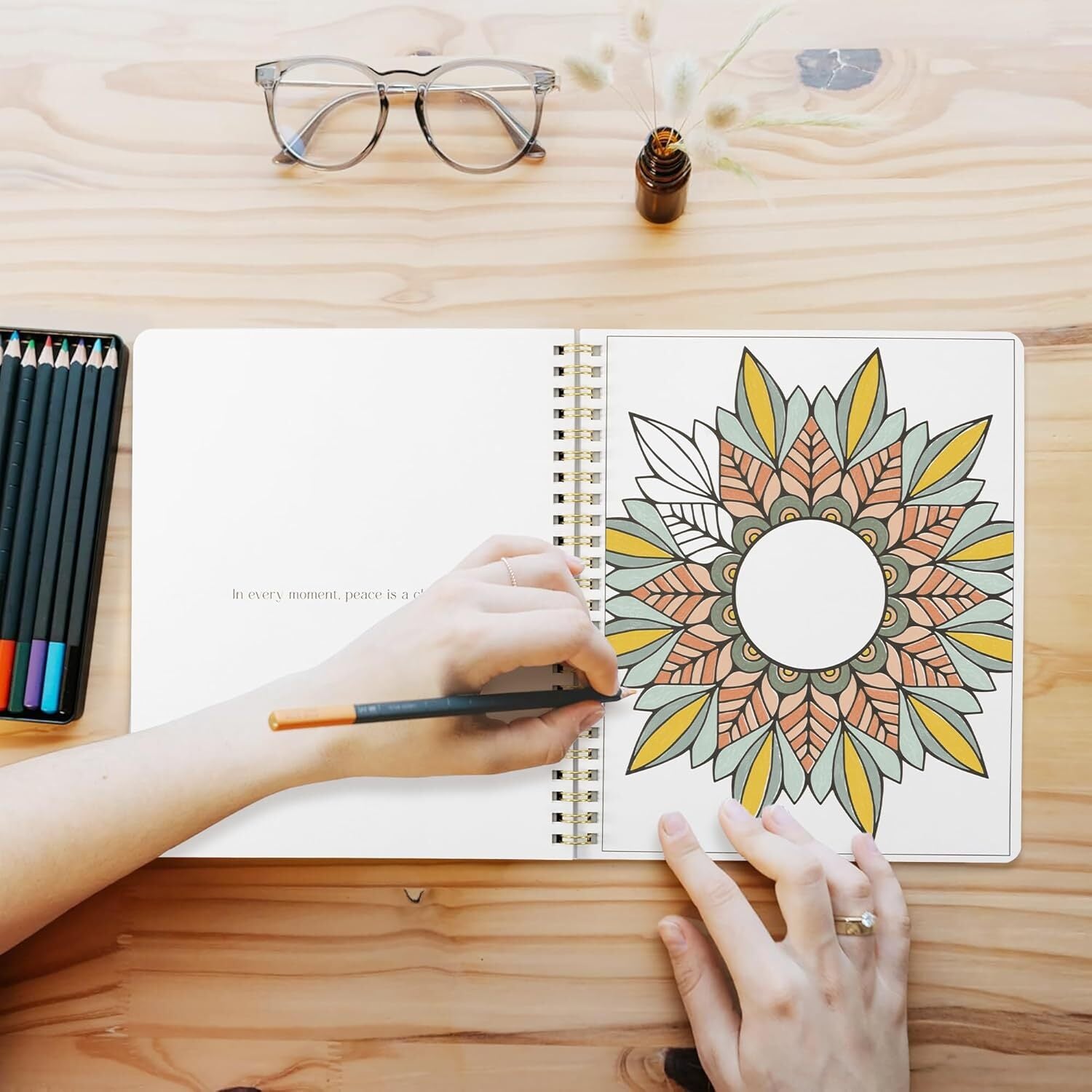 Beautiful Adult Coloring Book Set of 2 for Relaxation - Mandala Coloring Books W