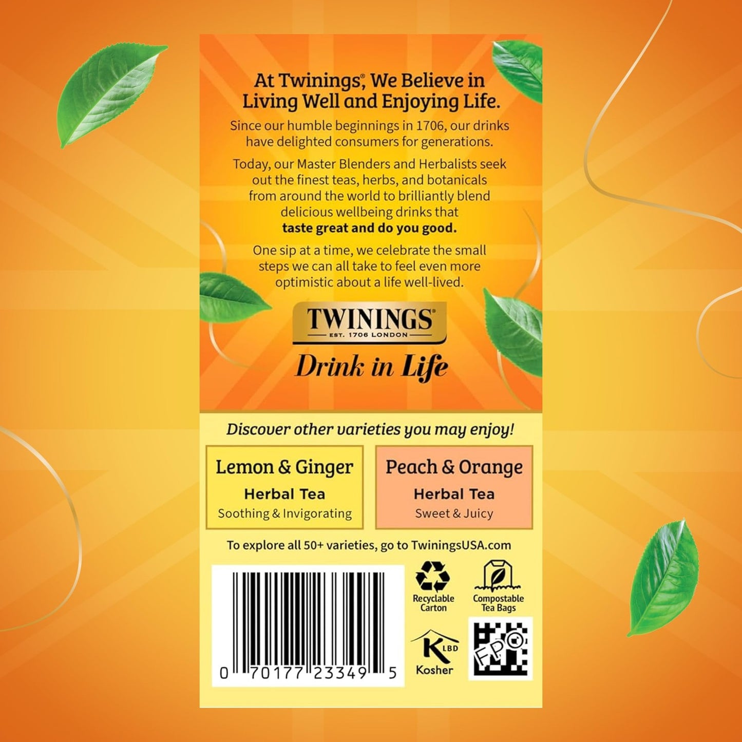 Twinings Mango Pineapple Herbal Tea Caffeine Free 20 Bags