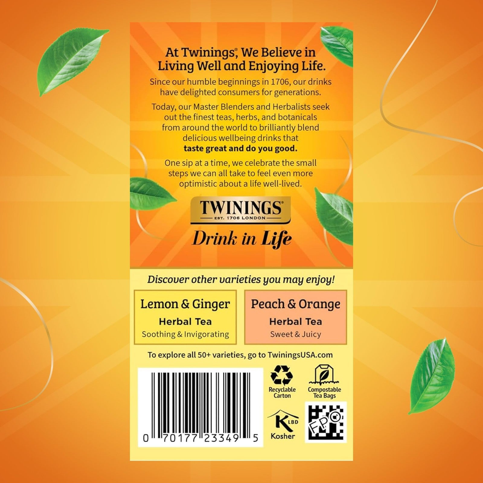 Twinings Mango Pineapple Herbal Tea Caffeine Free 20 Bags