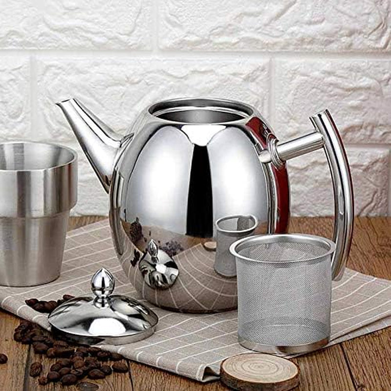Tea Kettles, Stainless Steel Teapot Coffee Pot Kettle Stovetop Whistling Teakettle Teapot with Filter Large Capacity for Home, Cafe, Bar, Restaurant (1L/1000Ml)