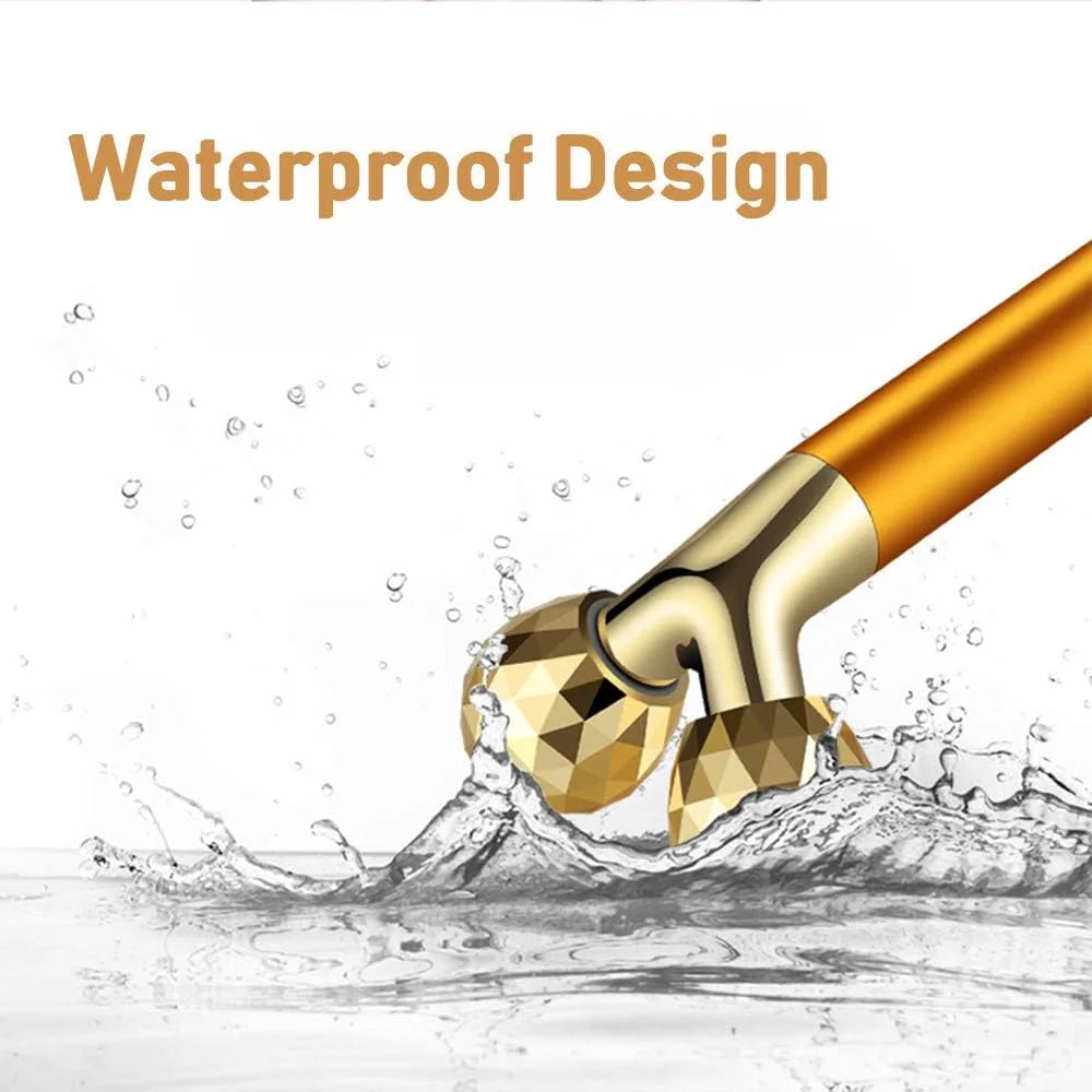 2-In-1 Electric Face Massage 24K Golden Facial Massager Device, 3D Roller and T Shape Facial Roller Massager Kit Metal Skin Care Tools,Anti-Wrinkles, Skin Tightening, Face Firming