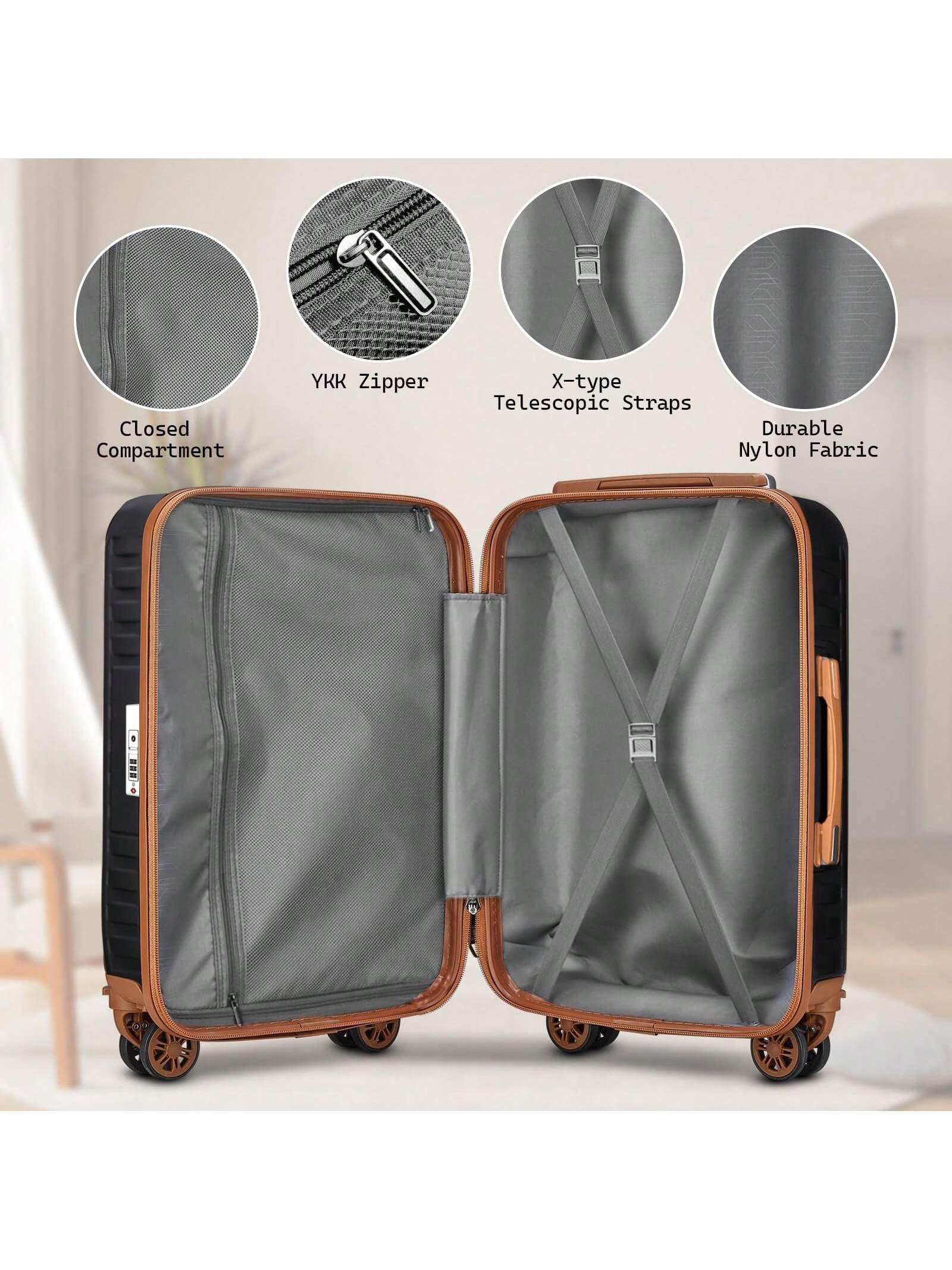 Joyway Melalenia Luggage Sets 7 Piece Suitcase Set, Hard Shell Carry on Luggage Travel Suitcases with Spinner Wheels and TSA Lock, Lightweight Luggage Set for Women