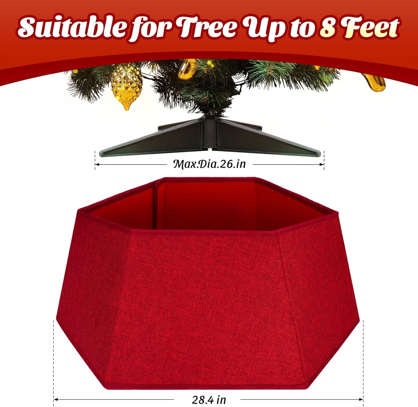 Foldable 26'' Christmas Tree Skirt for Artificial Trees and Holiday Decor