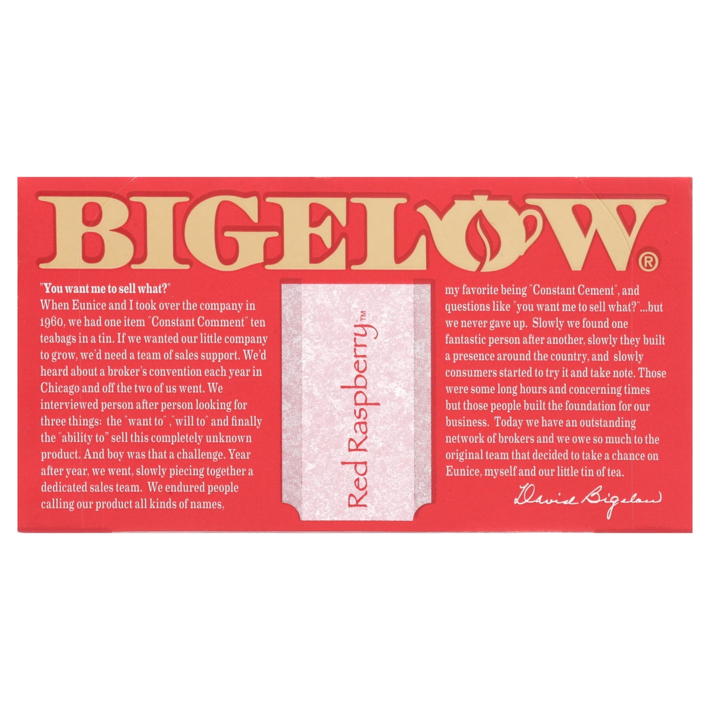 Bigelow Red Raspberry, Caffeine-Free Herbal Tea Bags, 20 Count