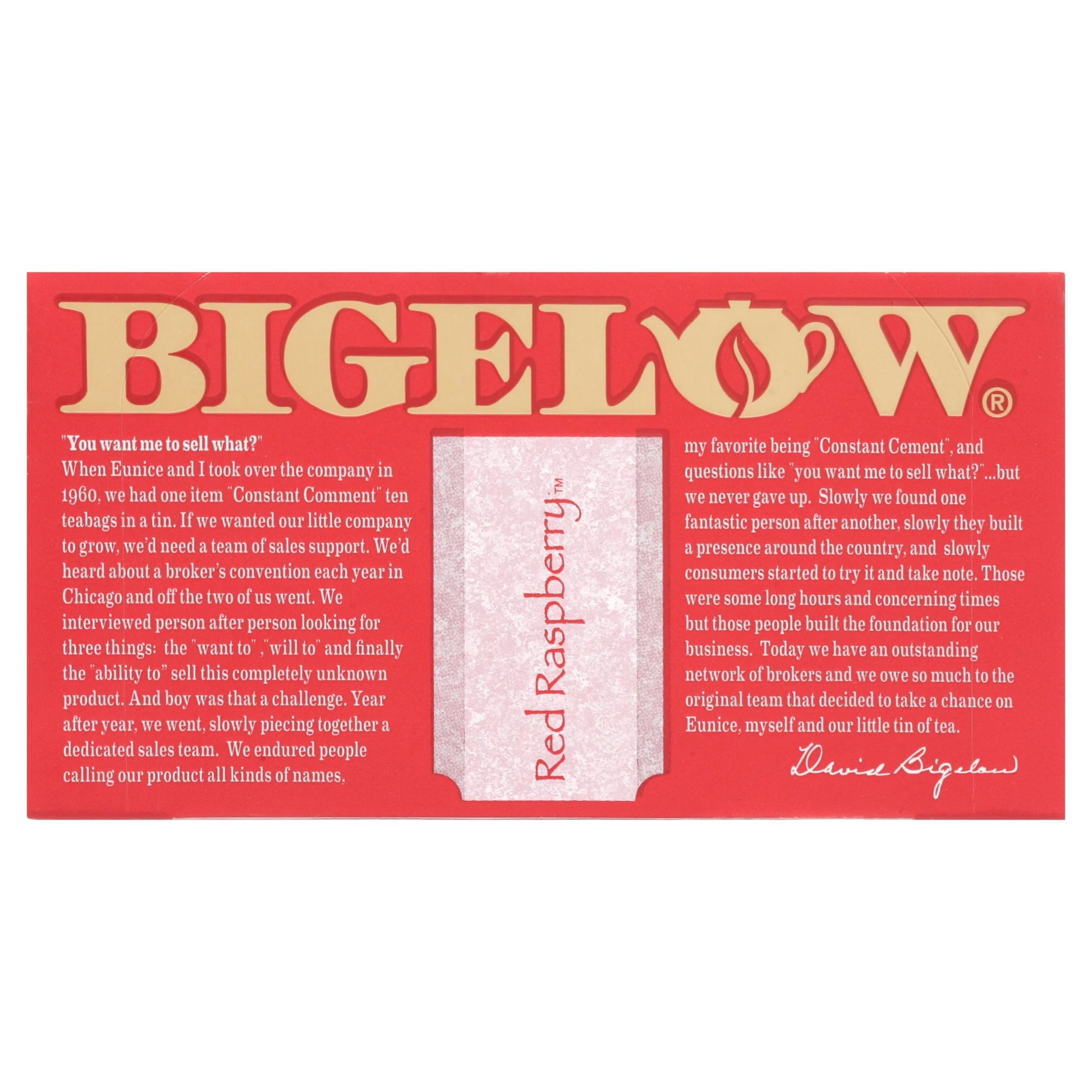 Bigelow Red Raspberry, Caffeine-Free Herbal Tea Bags, 20 Count