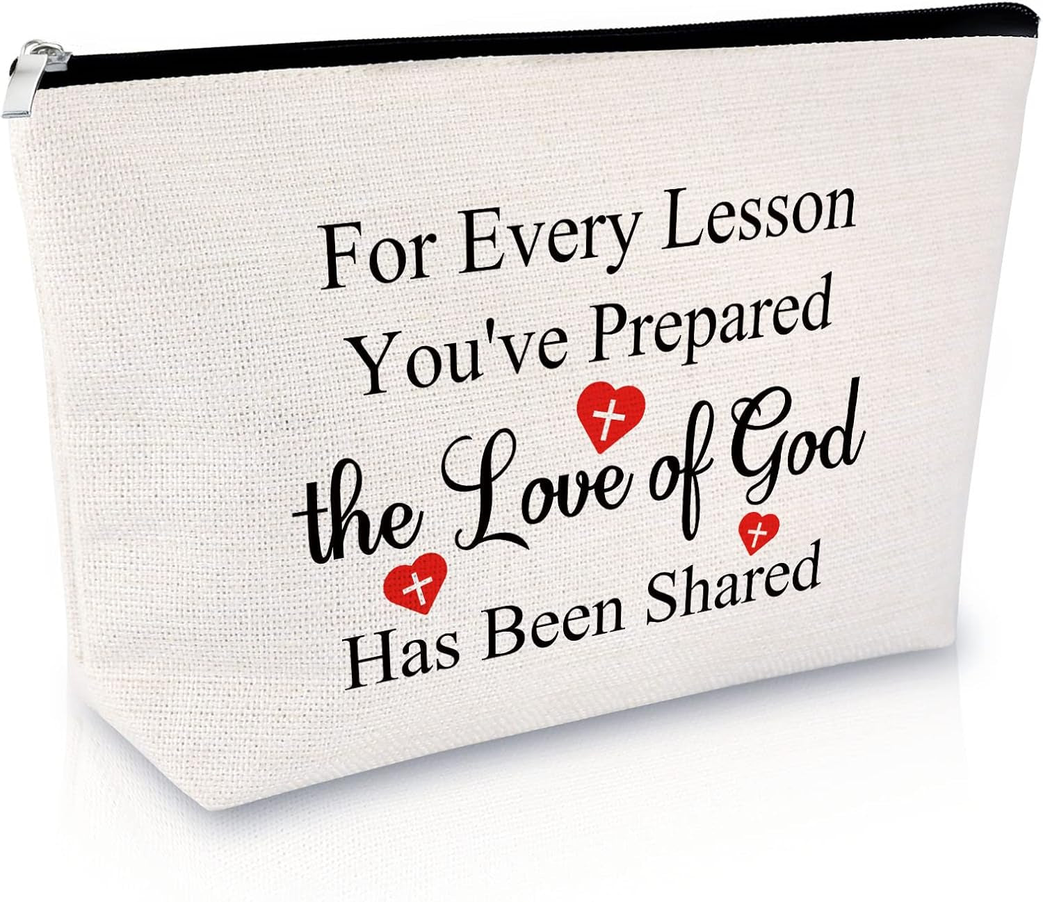 Sunday School Church Teacher Gifts Makeup Bag Religious Christian Gifts for Women Bible Verse Cosmetic Bag Thanksgiving Appreciation for Christian Teacher'S Day Christmas Retirement Travel Pouch