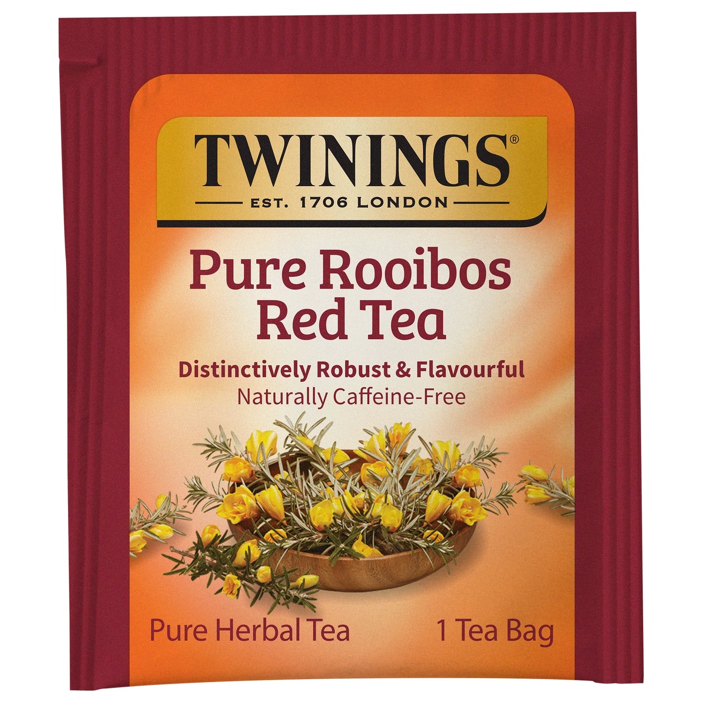 Pure Rooibos Red Herbal Tea Bags, Caffeine Free, 20 Count Box