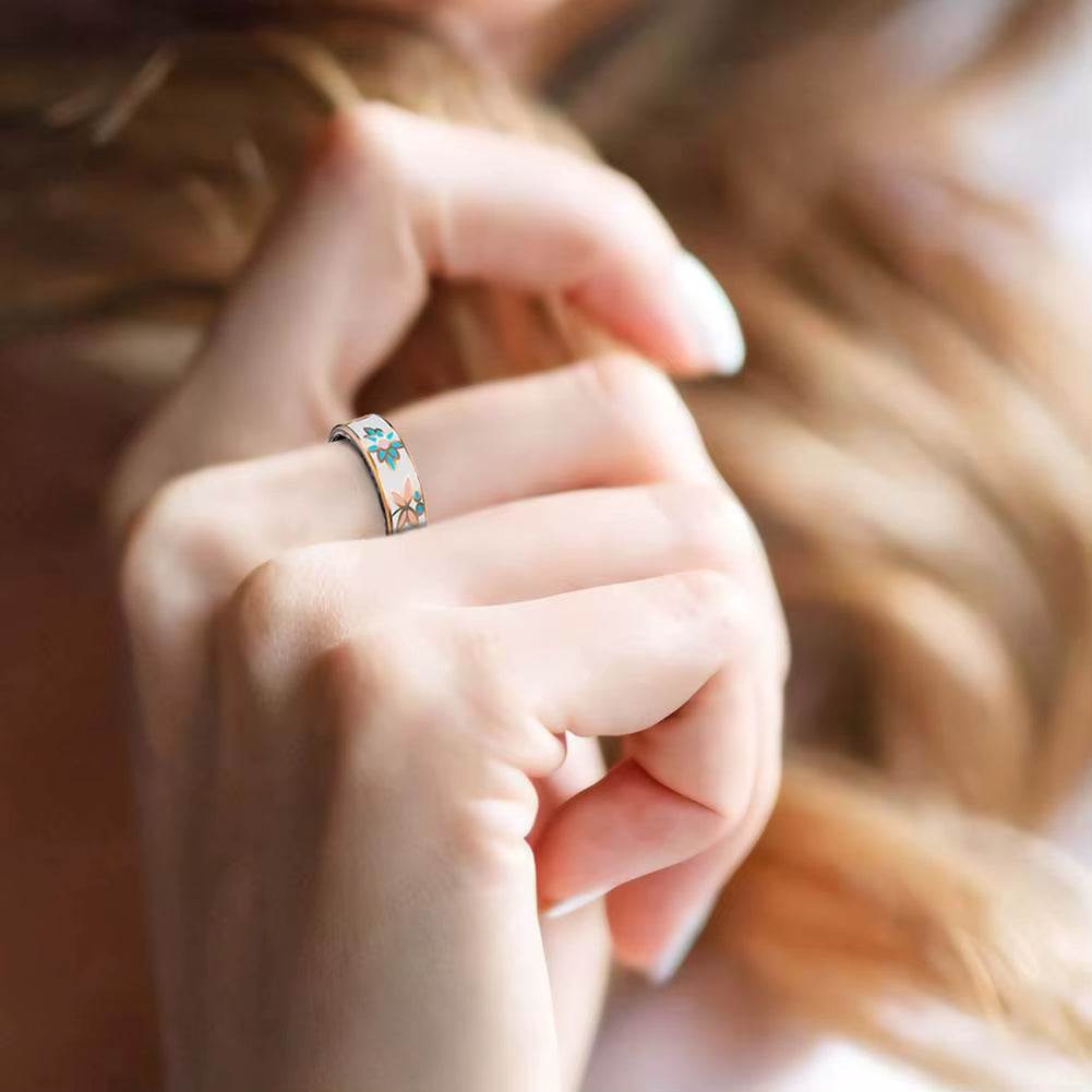 Color Enamels Craftsmanship Smart Ring Health Ring with Heart Rate Blood Oxygen Sleep Monitoring Health Monitor for Women