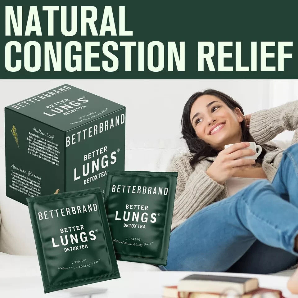 Betterbrand Better Lungs Detox Tea - Herbal Tea Bags - Mullein Leaf Ginseng E...