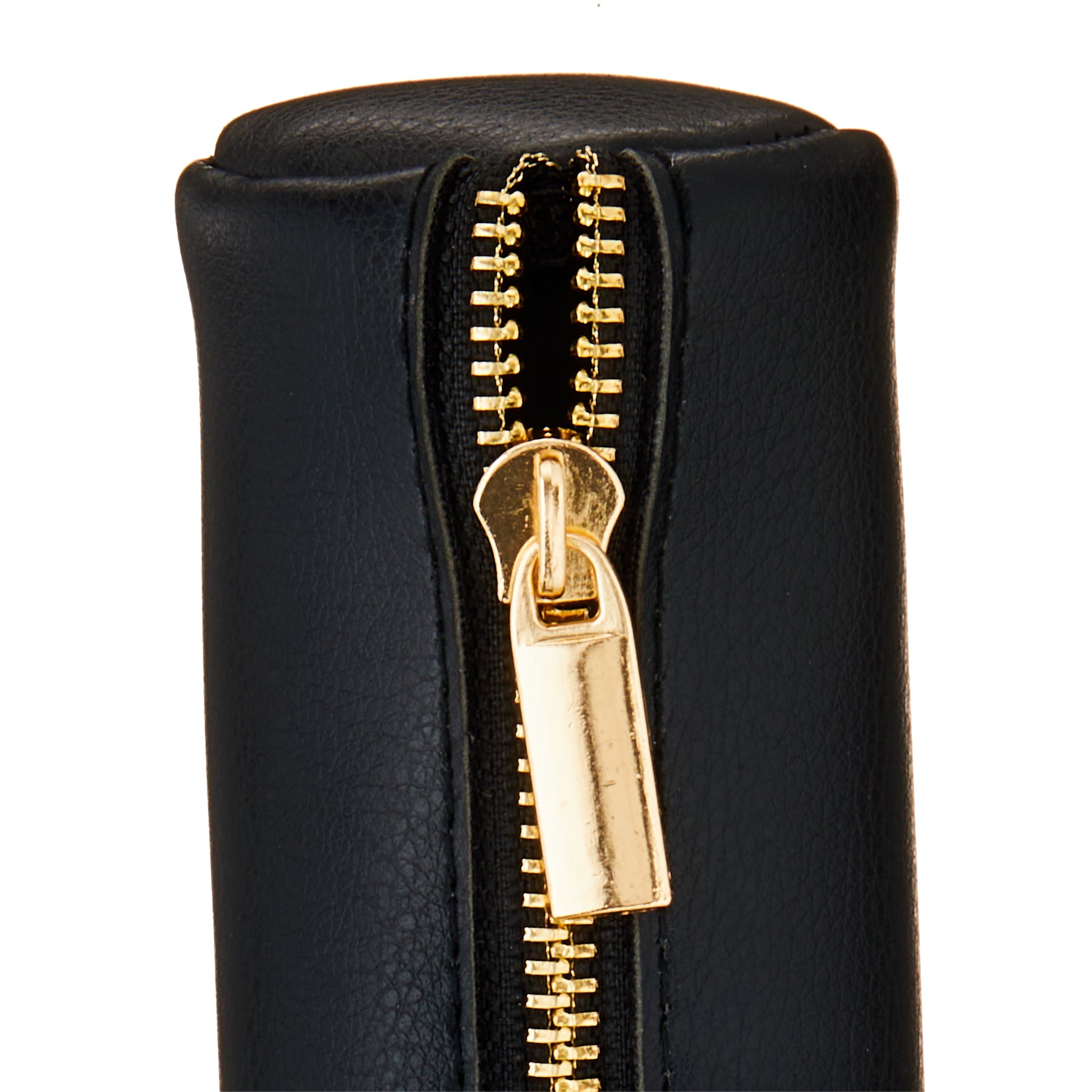 Pen + Gear Simulated Leather Pencil Pouch, Zipper Pull, Black