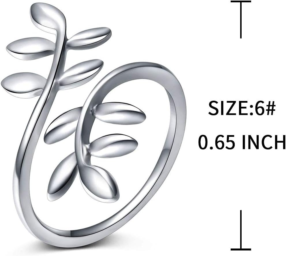 S925 Sterling Silver Adjustable Wrap Open Ring for Women