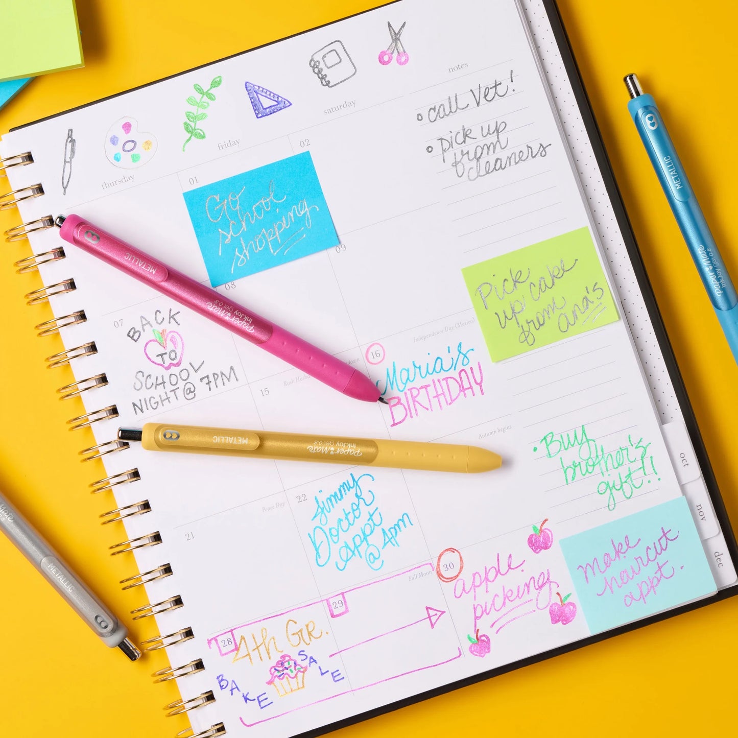 Paper Mate Inkjoy Gel Metallic Pens, Medium Point (0.8Mm), Assorted, 3 Count