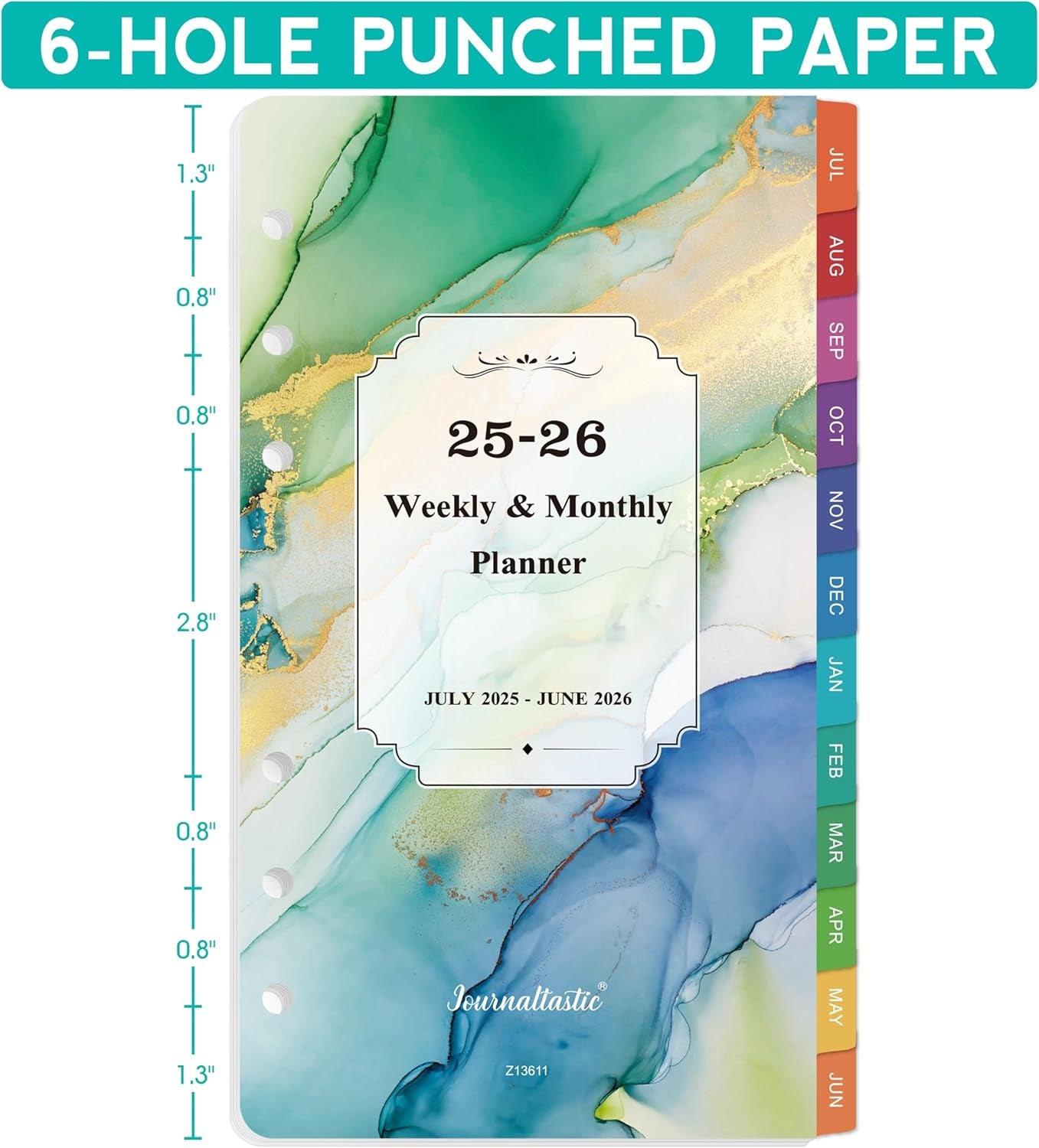 2025-2026 Planner Refills - A6 Weekly and Monthly Inserts, July 2025 - June 2026