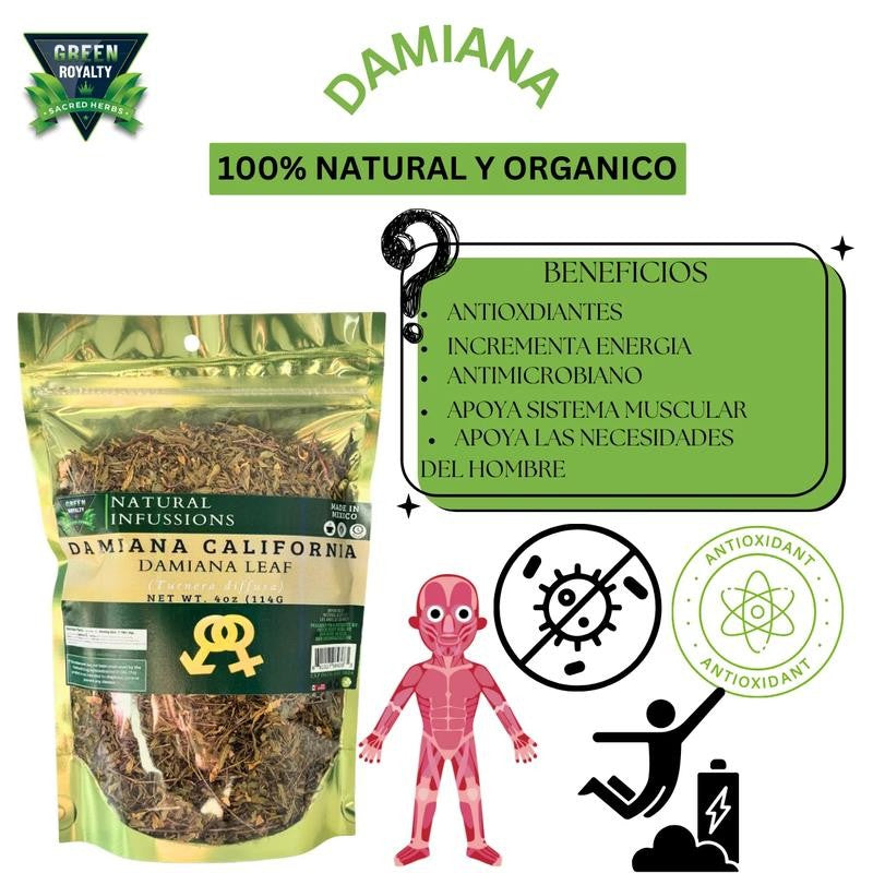 -Damiana Flower Herbal Tea 4Oz(Hierba Damiana California) 100% Natural -Makes Up