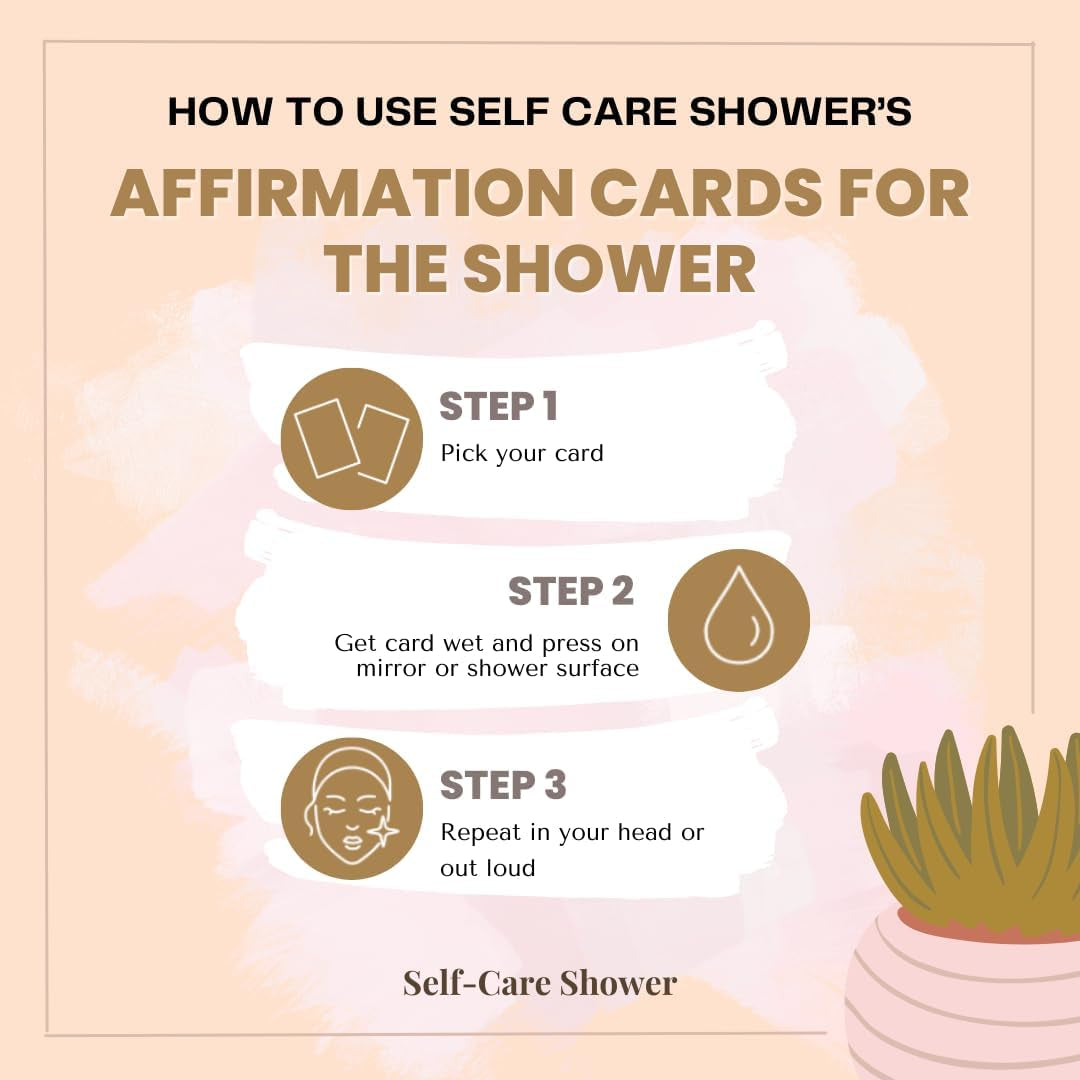 Affirmation Cards for Shower Self-Love [Waterproof] by Positive Manifest for Women Meditation Cards and Daily Motivational Self-Empowering Quotes Girl Boss 14 Stress Relief Routine