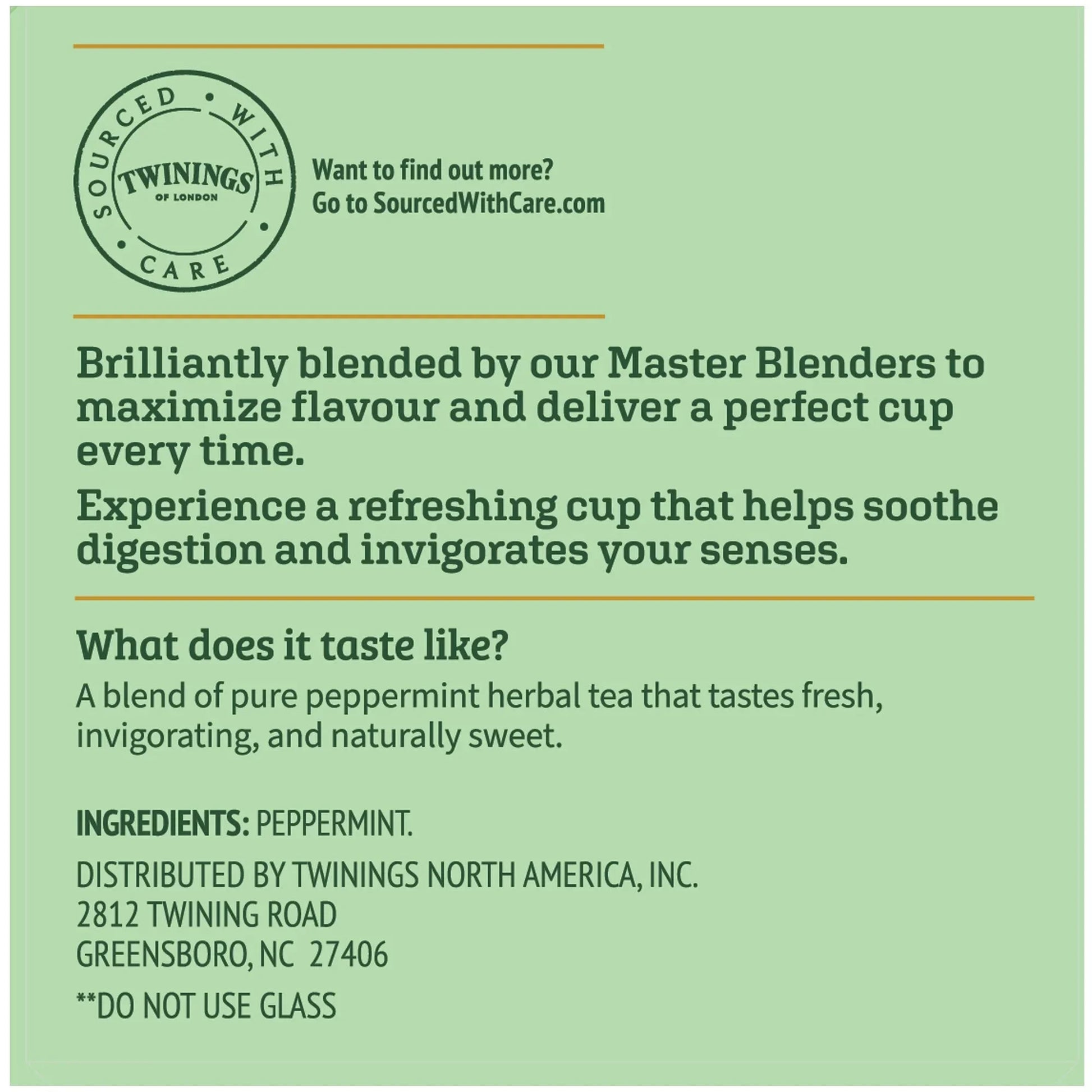 (2 Pack)  Pure Peppermint Herbal Tea K-Cup Pods for Keurig, 12 Count, Caffeine-Free