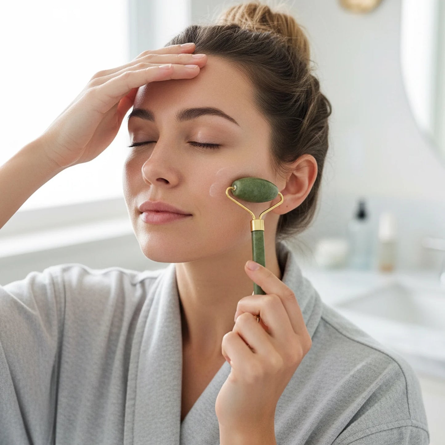 Gua Sha Facial Tools Set of 3 - Large Bian Stone for Face & Body Massage - Glowing Massage Tool & Body Set for Daily Skincare Routine