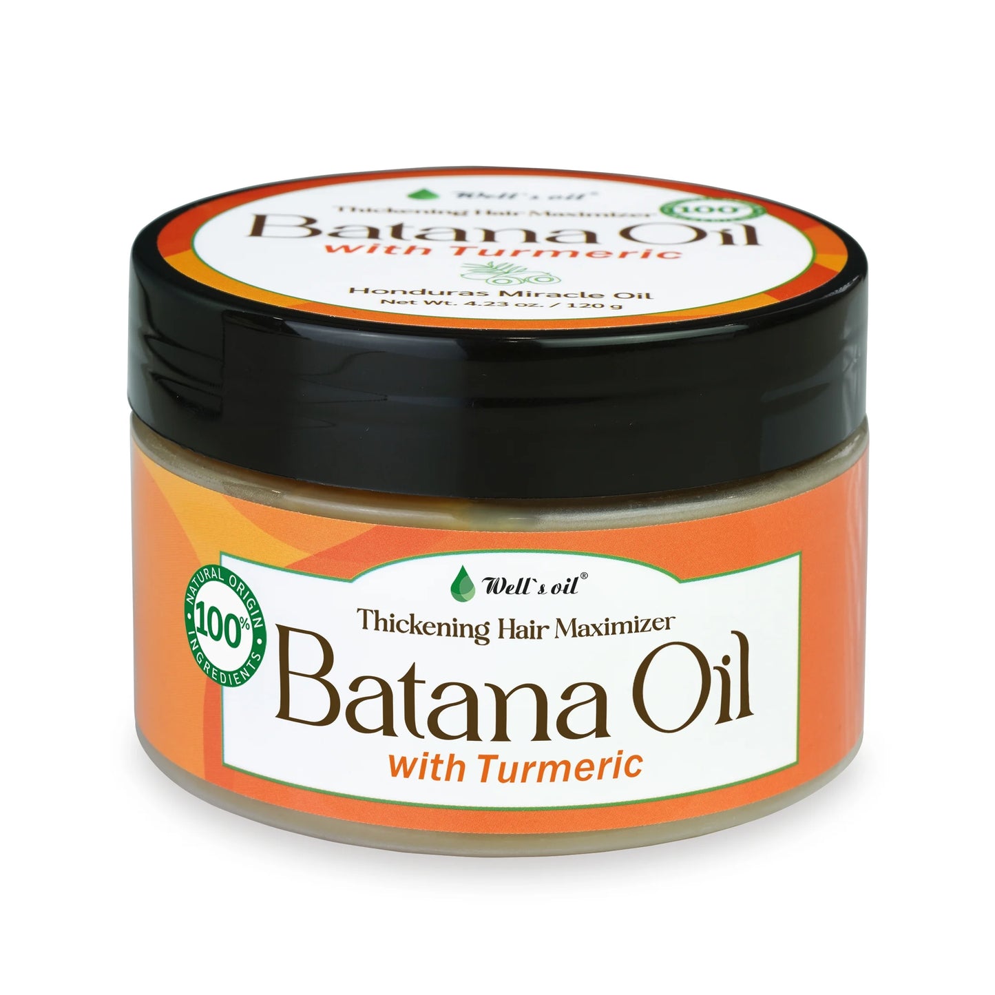 Batana Oil with Turmeric Extract – 100% Natural & Unrefined | Dr. Sebi Approved | Sourced from Honduras (4.23 Oz. / 119 G)