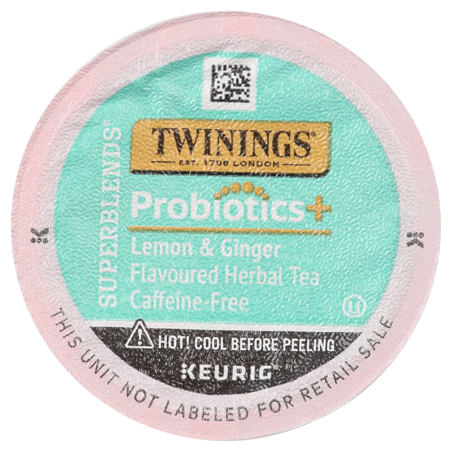 Lemon & Ginger + Probiotics K-Cup Pods for Keurig, Caffeine Free Herbal Tea, 24 Count