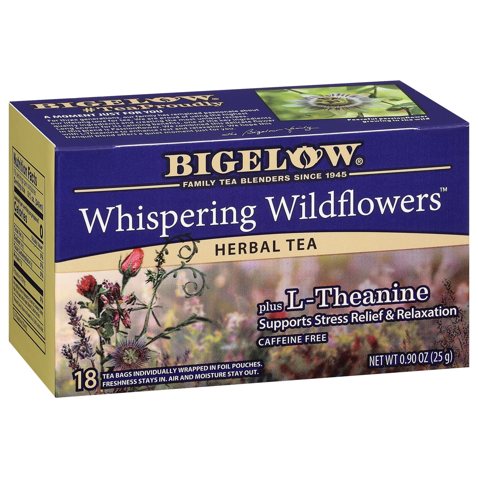 Bigelow Whispering Wildflowers Herbal Tea 18 Bags Pack of 6 Caffeine Free