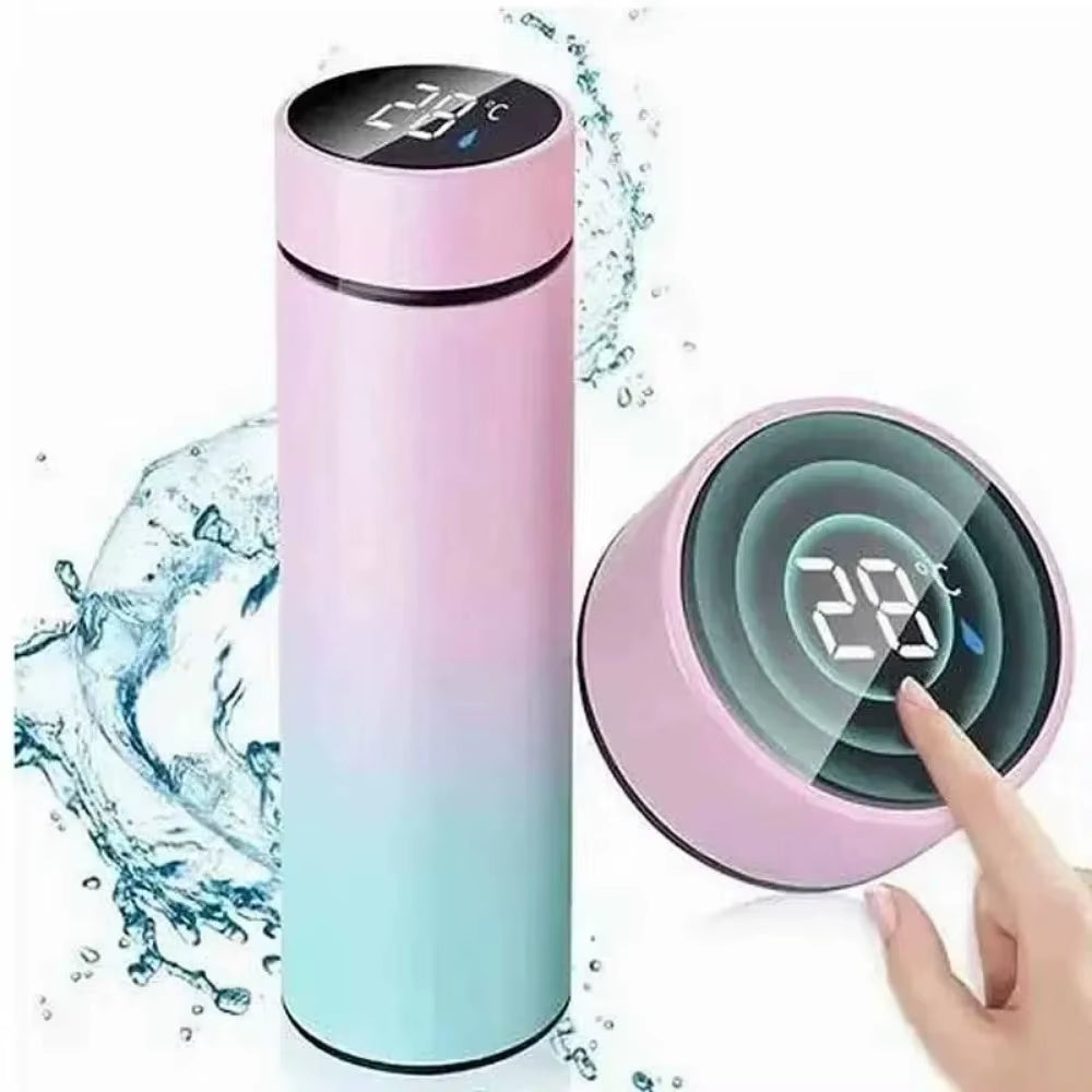 Stainless Steel Smart Water Bottle, Leak Proof, Double Walled, Keep Drink Hot & Cold, LCD Temperature Display